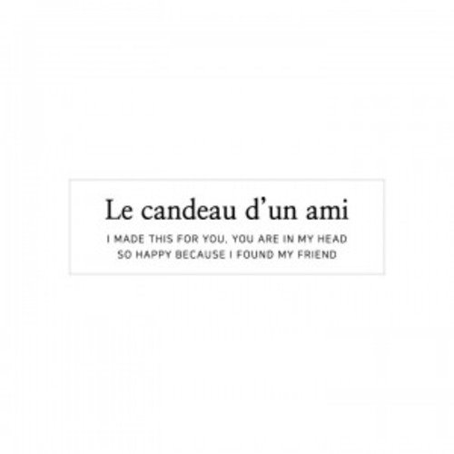 영문 텍스트 투명 스티커 소 - Le candeau d&#039;un ami ( 1장-4매입 )